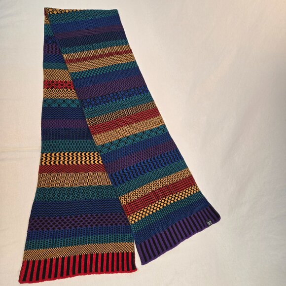 SOLMATE Boho UNISEX Multicolor Multi Patterns Recycled Knit Scarf New NO Tags! - Picture 3 of 14